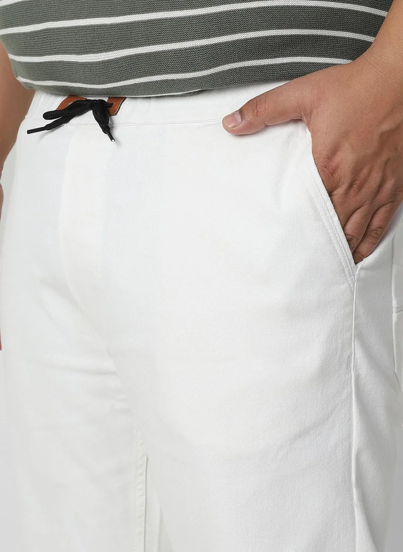 Urbano Fashion  Urbano Plus Men's White Regular Fit Solid Joggers Jeans Stretchable for Men | Best Price UAE